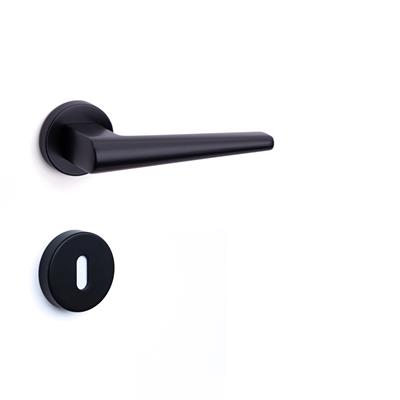 Butto Rozetli Kapı Kolu Takımı Siyah Renk