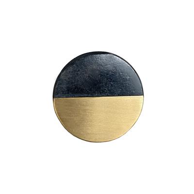 Siyah/Mat Sarı Düğme Kulp Çap 38 mm