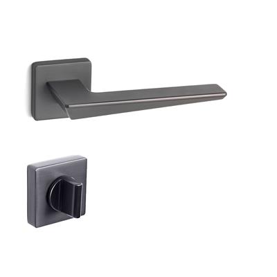 Carme Rozetli Kapı Kolu Takımı Füme Rengi