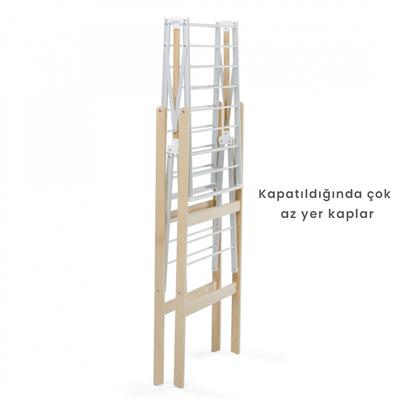 Cıak Katlanabilir Ahşap Çamaşır Kurutmalık Naturel Renk