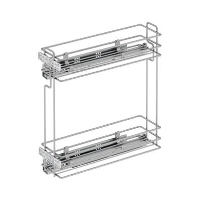Çift Açılım Gizli Raylı Ahşap Deterjanlık Krom Renk