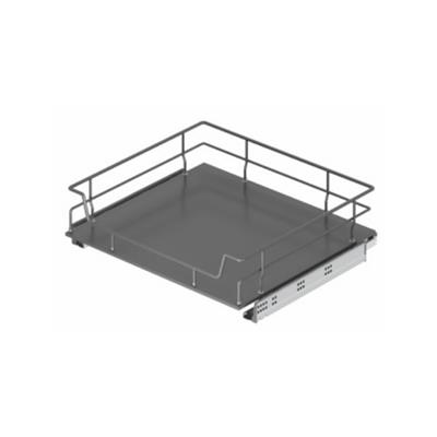 Çift Açılım Gizli Raylı Ahşap Tablalı Bağımsız Çekmece Antrasit Renk