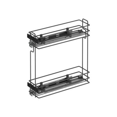 Çift Açılım Gizli Raylı Tel Deterjanlık Sol Antrasit Renk