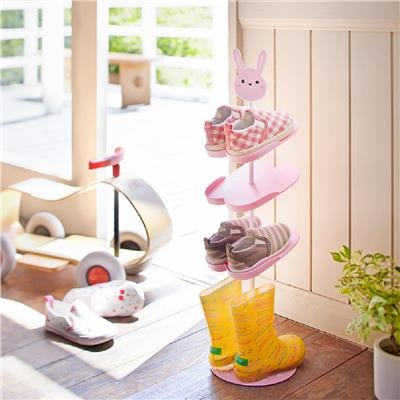 Çocuklar İçin Ayakkabı Rafı Pembe (Tavşan) Y: 67 cm