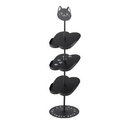 Çocuklar İçin Ayakkabı Rafı Siyah (Kedi) Y:67 cm