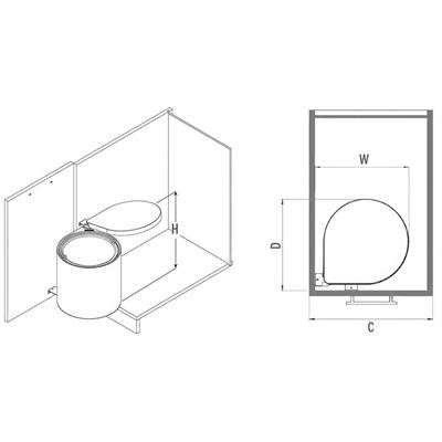 Çöp Kovası Otomatik Kapak 10 Litre Siyah Renk
