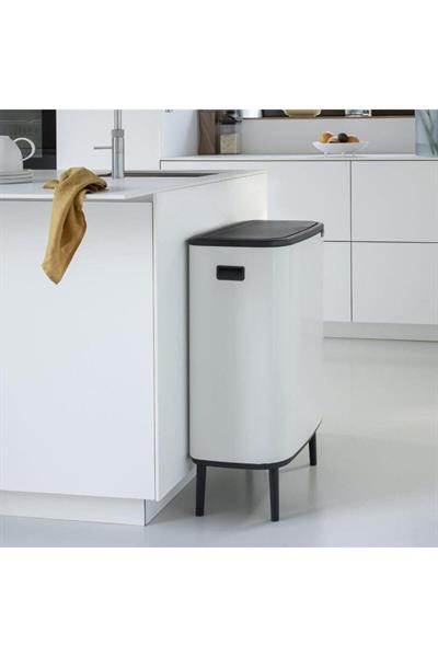 Çöp Kutusu Büyük Boy 60 Lt Bo Touch Dokunmatik Kapak Beyaz