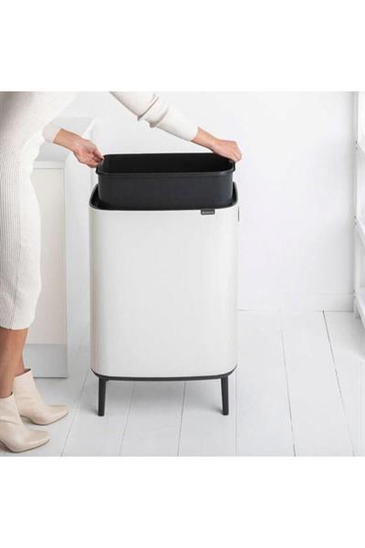 Çöp Kutusu Büyük Boy 60 Lt Bo Touch Dokunmatik Kapak Beyaz