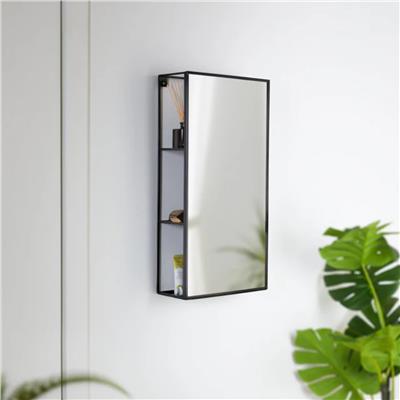Cubiko Duvar Ve Depolama Aynası Siyah Renk 62x30,5 cm