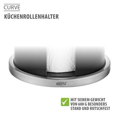 Curve Mutfak Rulo Tutucusu Çap:13 cm Paslanmaz Çelik/Plastik Siyah