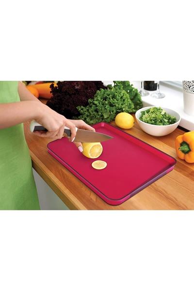 Cut&Carve Plus Büyük Kesme Tahtası - Kırmızı