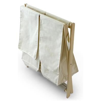 Daffy Katlanabilir 2li Ahşap Çamaşır Sepeti  Naturel