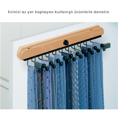 Dandy Ahşap Gardırop Kravat Askısı