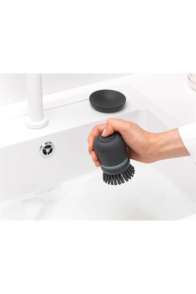 Dark Grey Sabun Hazneli Bulaşık Fırçası