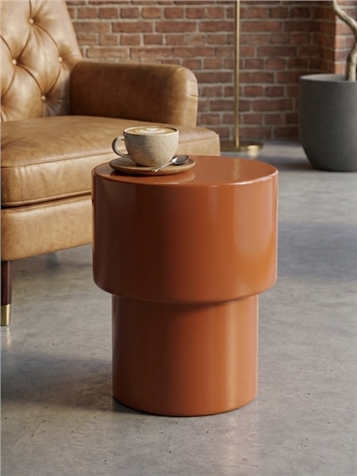 Dekoratif Lounge Yan Sehpa Terracotta D40 x H46 cm
