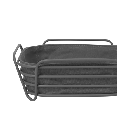 DELARA Ekmek Sepeti Koyu Gri L Boy 26x26x9 cm