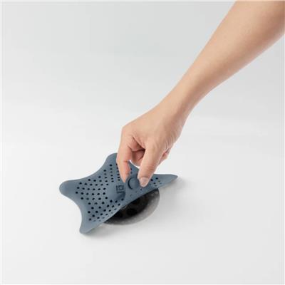 Denizyıldızı Saç Yakalayıcı/Banyo Gider Filtresi Gri Mavi Çap:15 cm