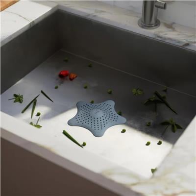 Denizyıldızı Saç Yakalayıcı/Banyo Gider Filtresi Gri Mavi Çap:15 cm