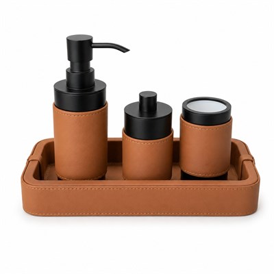 Deri Dikdörtgen Tepsi Terracotta