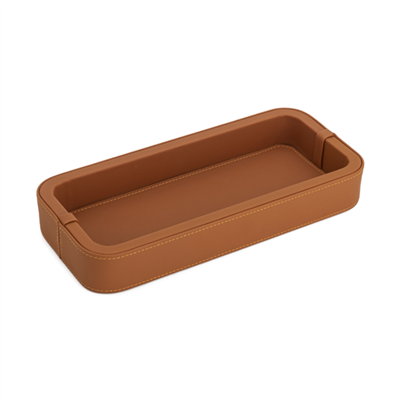 Deri Dikdörtgen Tepsi Terracotta