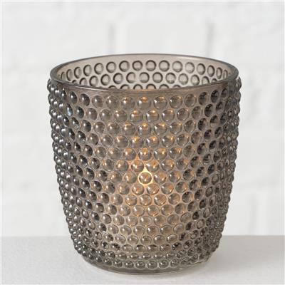 Desenli Cam Tealıght Tutucu 7 Cm