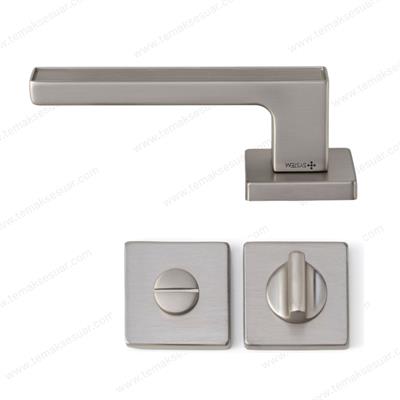 Dıa Rozetli Kapı Kolu Nikel Saten Mat Renk