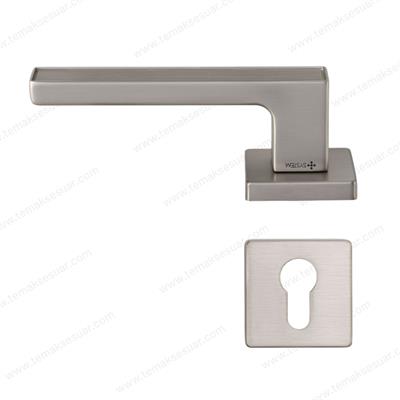 Dıa Rozetli Kapı Kolu Nikel Saten Mat Renk