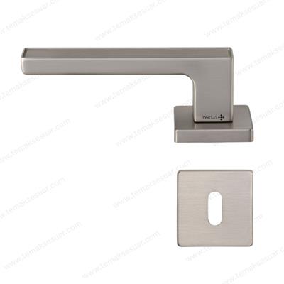 Dıa Rozetli Kapı Kolu Nikel Saten Mat Renk