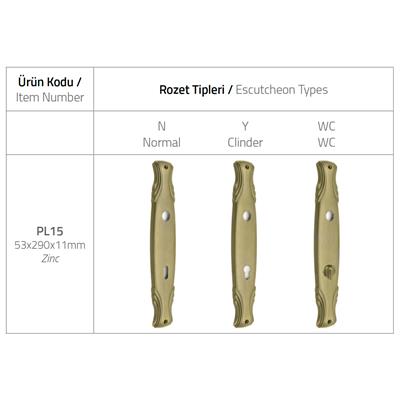 Dıana Antik Renk Aynalı Kapı Kolu Takımı