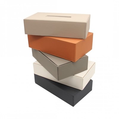 Dikdörtgen Deri Selpak Mendil Kutusu – Siyah