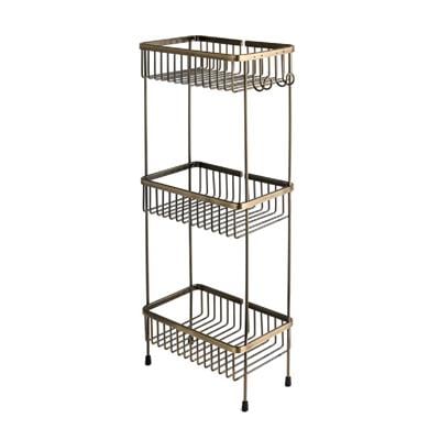 Diktörtgen 3'Lü Ayaklı Duş Rafı Antik Renk 647X150X273 Mm