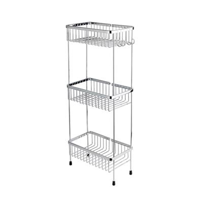 Diktörtgen 3Lü Ayaklı Duş Rafı Krom Renk 27.3 cm