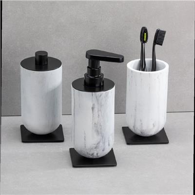 Diş Fırçalığı Mermer Deseni/Siyah Renk 143X75X75 Mm