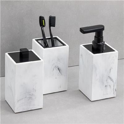 Diş Fırçalığı Mermer Deseni/Siyah Renk 128X73X73 Mm