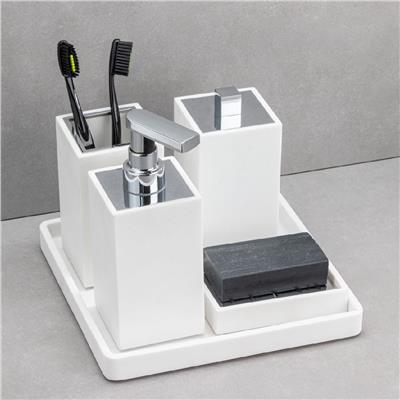 Diş Fırçalığı/Sıvı Sabunluk Beyaz/Krom Renk 189X88X146 Mm