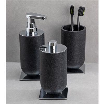 Diş Fırçalığı/Sıvı Sabunluk Siyah/Krom Renk 206x89x170 mm