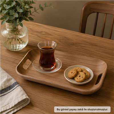 Doğal Söğüt Ağacı Kavisli Tepsi - Small - 40 x 31 cm