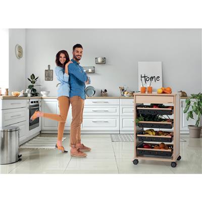 Domestik Yeni Ahşap Mutfak Arabası  Doğal Renk