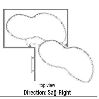 Döner Tablalı Körköşe Mekanizması (Fasulye) Sağ Krom Renk