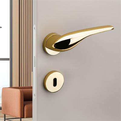 Dorıs Rozetli Kapı Kolu Takımı Altın Renk