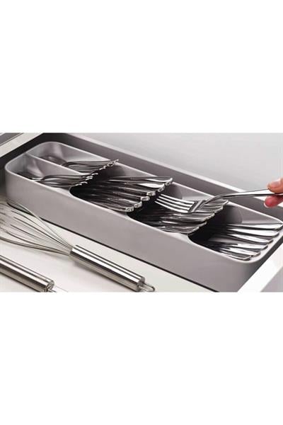Drawerstore Kompakt Çatal Kaşık Düzenleyici Gri