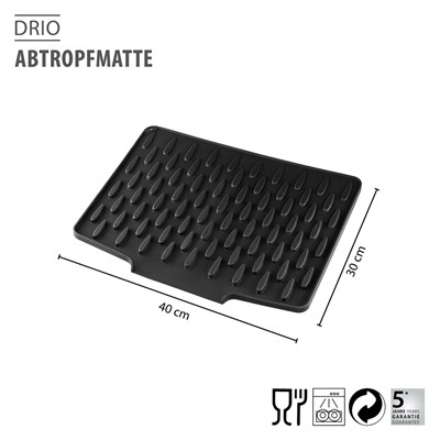 DRIO Drenaj Paspası, Kurutma Matı Siyah 40 cm
