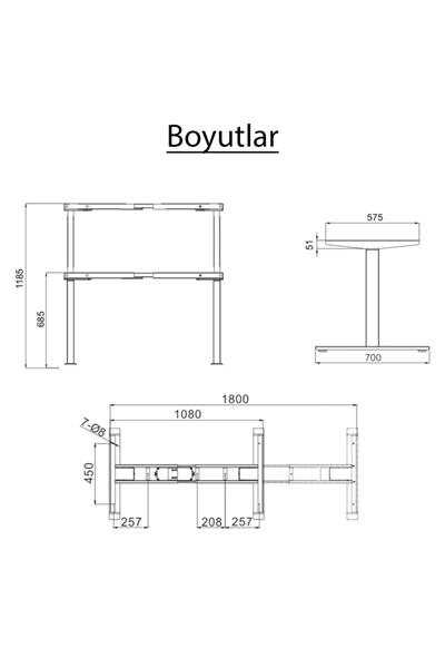 Elektrikli Yüksek Ayarlı Çalışma Masası Komple Set