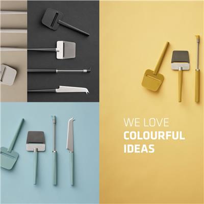 Emma Paslanmaz Çelik Peynir Tutucu Ve Kesici 24 Cm - Gri