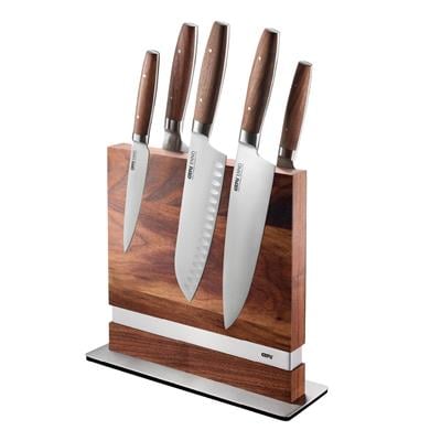 Enno Manyetik Bıçak Bloğu Yüksek Kaliteli Paslanmaz Çelik/Ceviz Ağacı