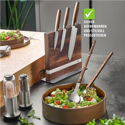 Enno Manyetik Bıçak Bloğu Yüksek Kaliteli Paslanmaz Çelik/Ceviz Ağacı