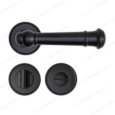 Fıgaro Rozetli Kapı Kolu Mat Siyah Renk