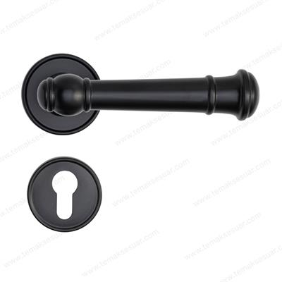 Fıgaro Rozetli Kapı Kolu Mat Siyah Renk