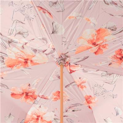 Swarovski® Kristalli Fildişi ve Pembe Çiçekli Şemsiye 93 cm