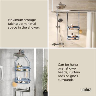 Flex Duş Rafı Gri Mavi 66x33x9.9 cm